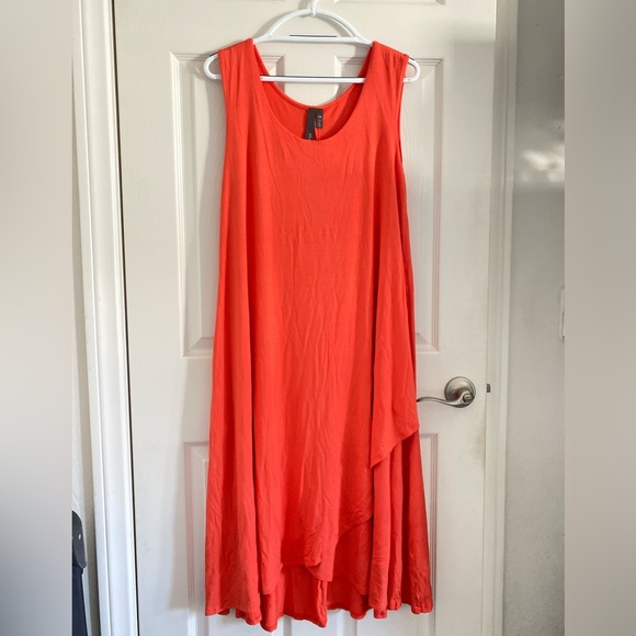 NWT EllumiNation By Nikki Parker Orange Sleeveless Dress - 1X - Picture 1 of 7